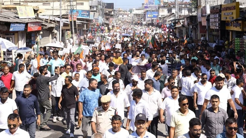 Assam BJP holds massive rally in Nalbari demanding speedy justice for Zubeen Garg