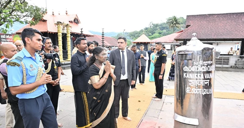 President Murmu in Sabarimala Lord Ayyappa temple, performs traditional ritual at Pampa
