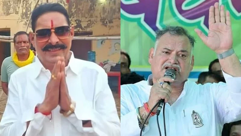 Two 'Bahubalis' flexing their muscles in Mokama